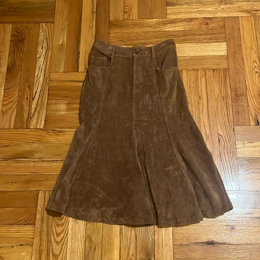 Slate and Willow brown midi skirt
